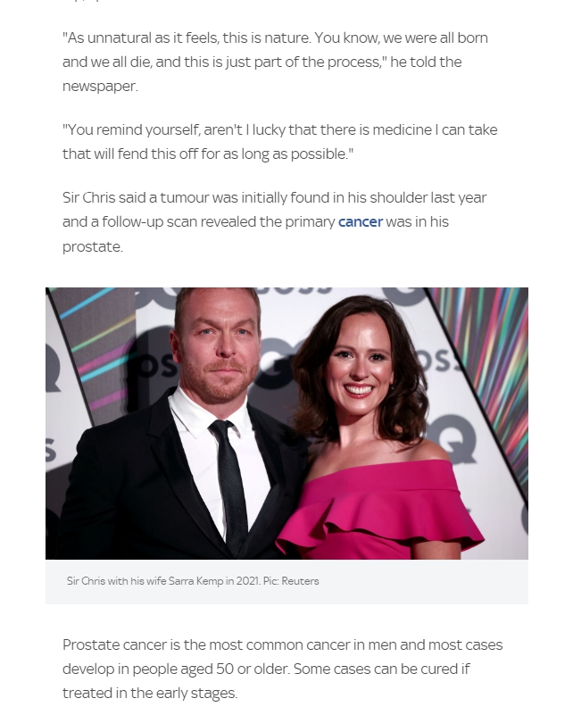 奥运六金王克里斯·霍伊确诊晚期前列腺癌 曾任